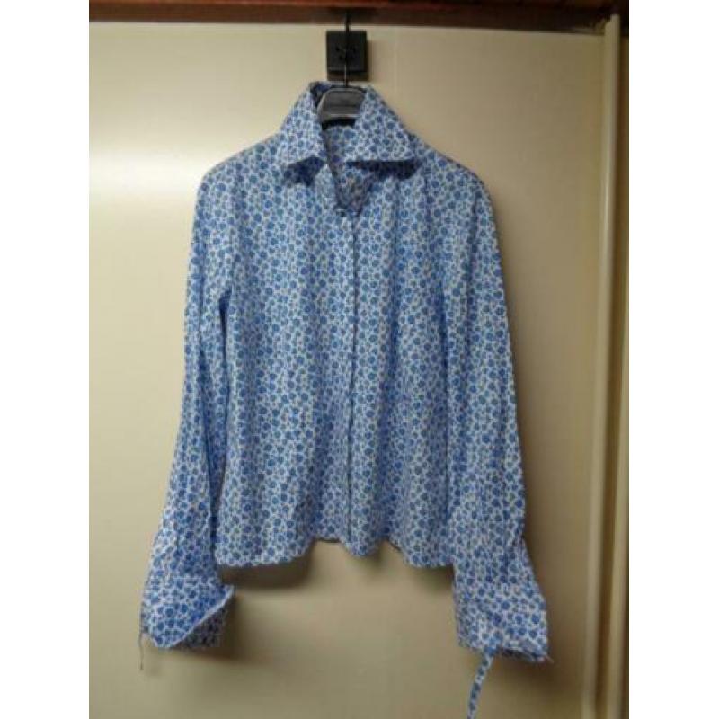 NAN blauw/witte gebloemde blouse