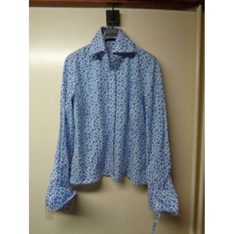NAN blauw/witte gebloemde blouse