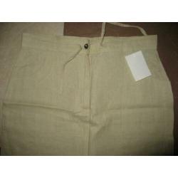 mooie nieuwe naturel kleur linnenmix lange rok,mt 38/40