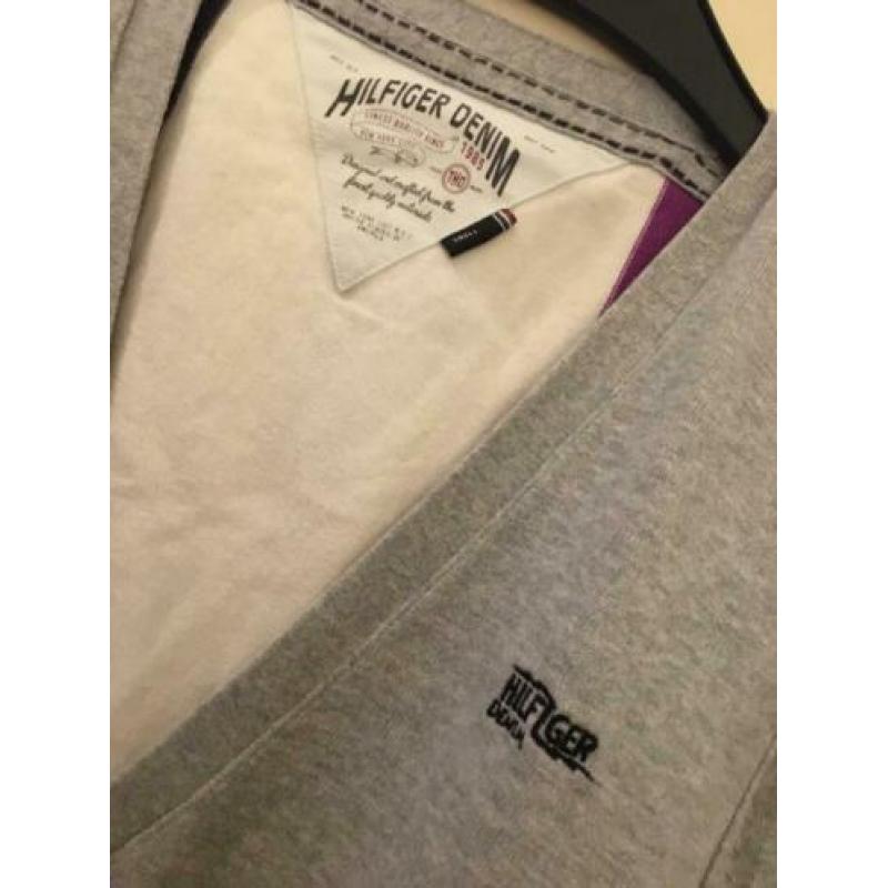 Tommy Hilfiger Denim Small trui pullover vest grijs