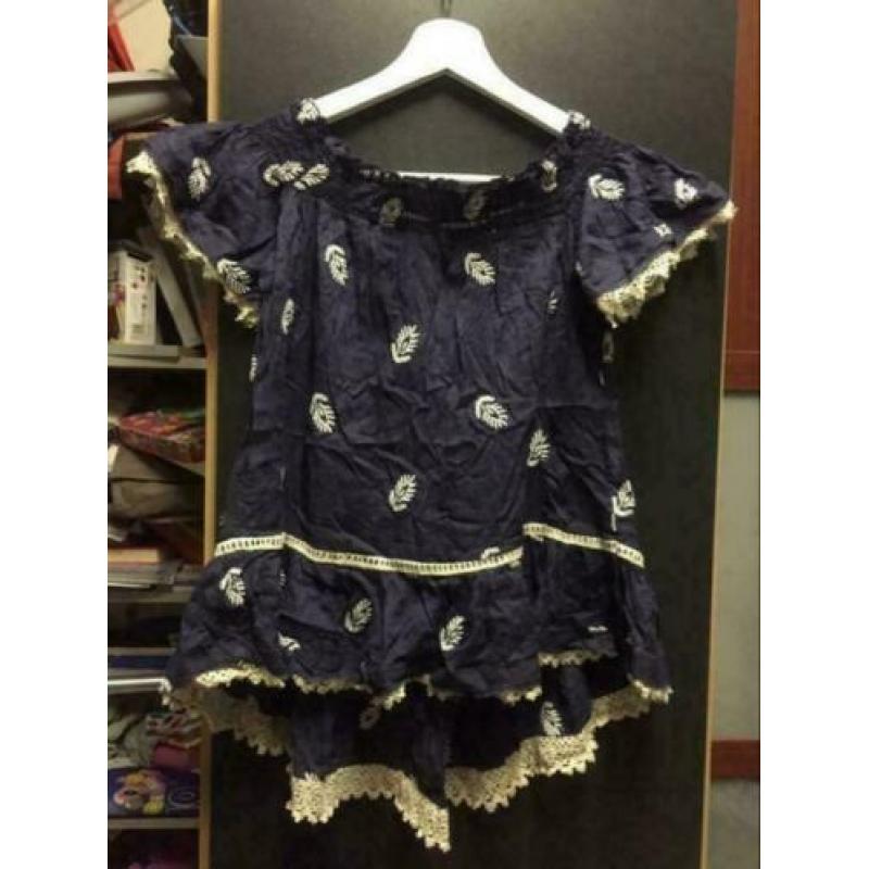 Printed katoen blouse, maat:s