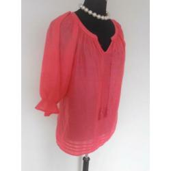Promiss - prachtige roze voorjaars tuniek blouse - mt 44