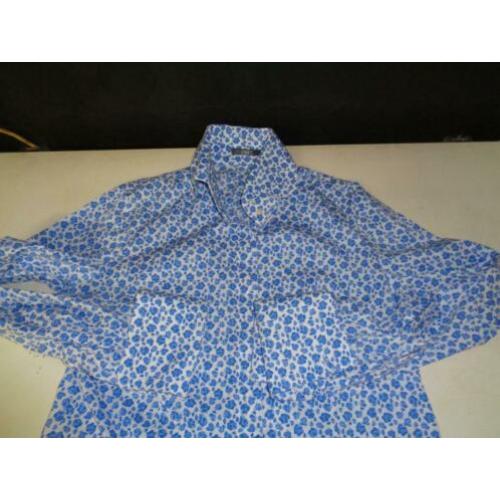 NAN blauw/witte gebloemde blouse