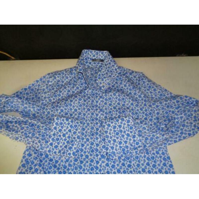 NAN blauw/witte gebloemde blouse