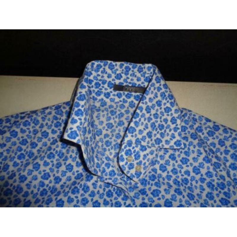 NAN blauw/witte gebloemde blouse