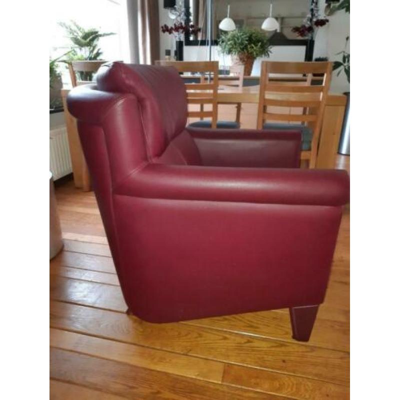 Leolux fauleuil/stoel rood leer