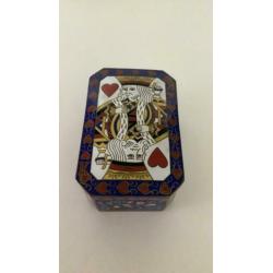 Vintage kaartendoos voor 2 sets speelkaarten 10x 6,5 cm,
