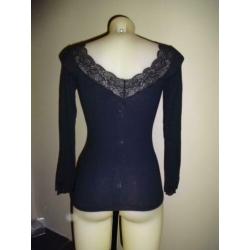 D4A Ralph Lauren chique truitje brede band kant hals S