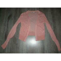 prachtig zalmroze strass vestje vest top Lucy & Co M L 40 42