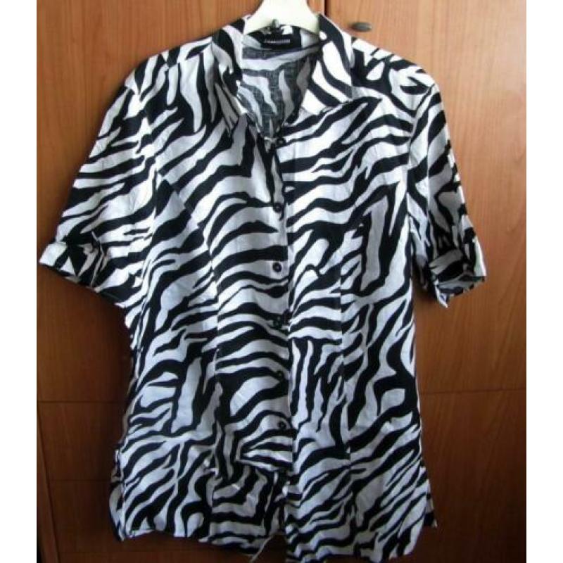 Samoon by Gerry Weber 100% linnen blouse jasje, maat 46