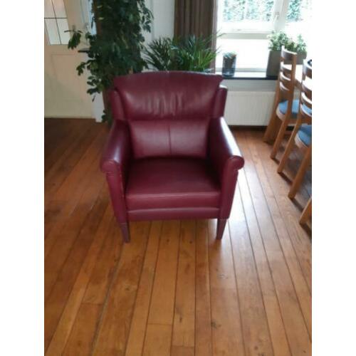 Leolux fauleuil/stoel rood leer