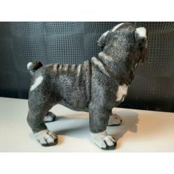 Handgeschilderd beeld kunst bulldog 33cm hoog !