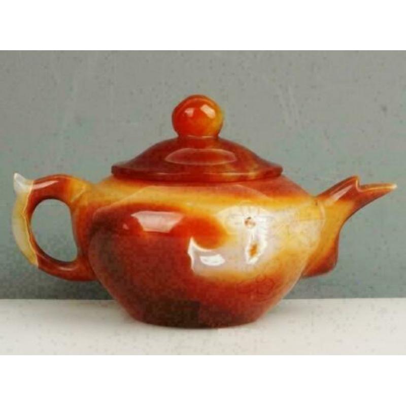 Agaat Thee Pot Kandelaar Beeld Beker China Theepot Karneool