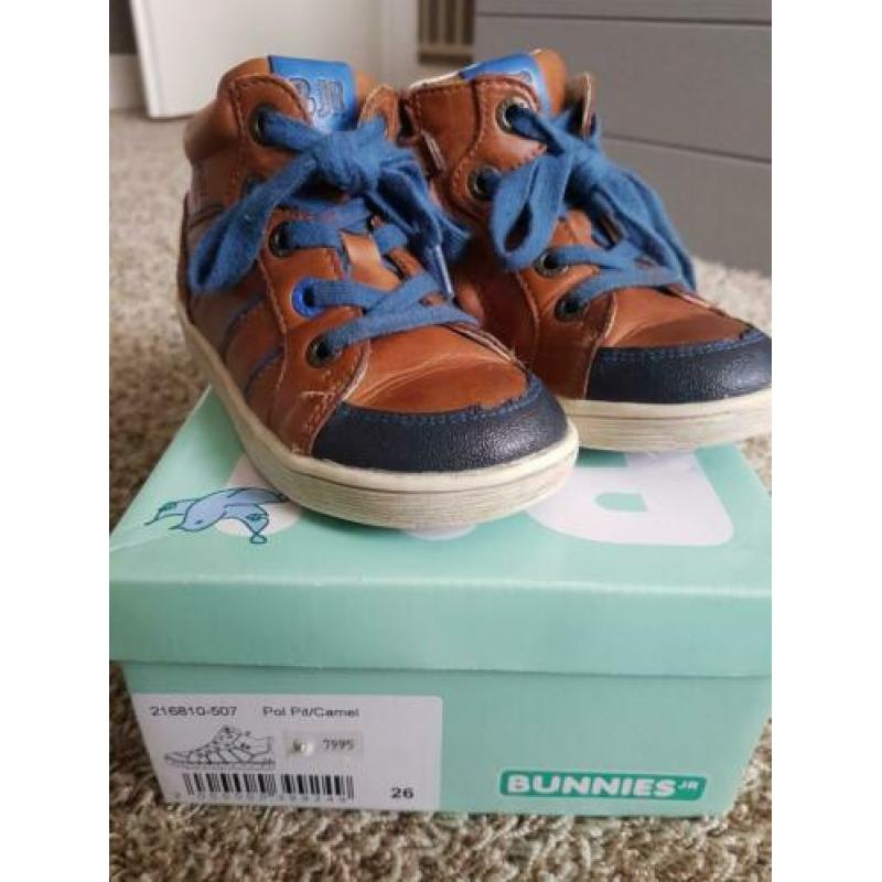 schoen jongen maat 26 bruin/ cognac blauw bunnies zgan