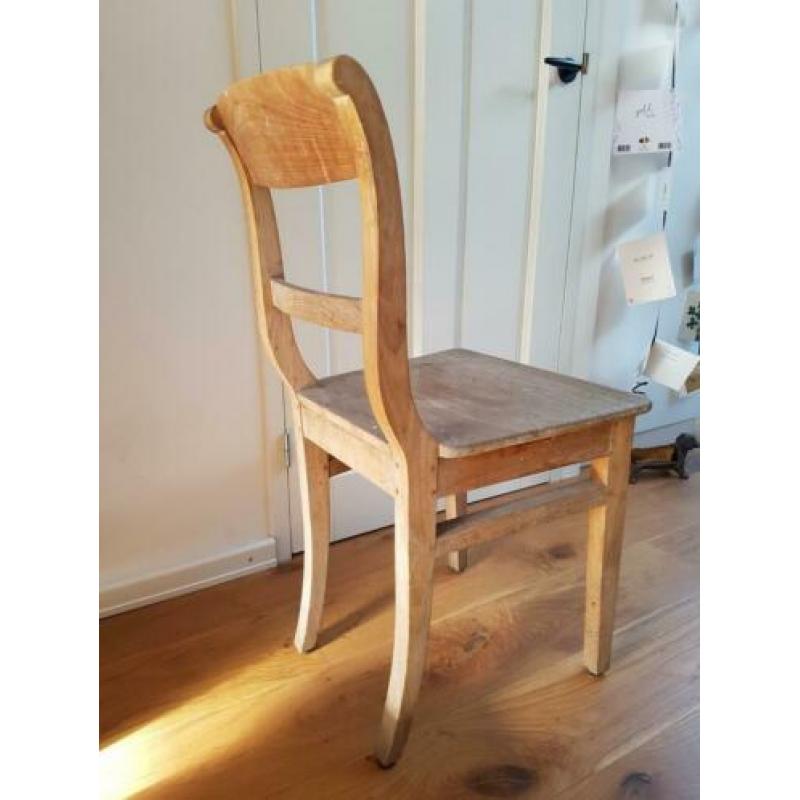 Brocante houten eetstoel