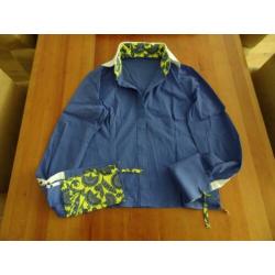 NAN kobalt blauwe blouse met geel en wit afgezet