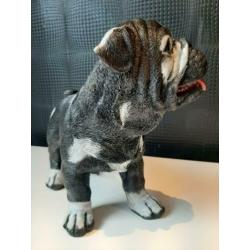 Handgeschilderd beeld kunst bulldog 33cm hoog !