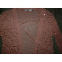prachtig zalmroze strass vestje vest top Lucy & Co M L 40 42