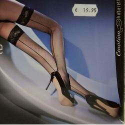 Gabriella Stay Up Net Panty met naad Zwart maat XS-S (303)
