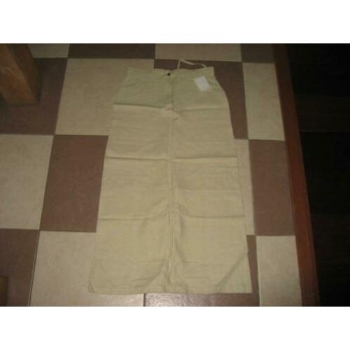 mooie nieuwe naturel kleur linnenmix lange rok,mt 38/40
