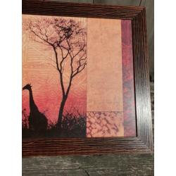 Afrika, prachtig groot schilderij met mooie lijst,zie foto's