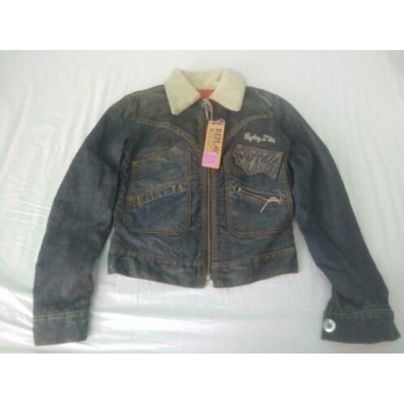 Replay spijker jeans denim jas jack, maat 176