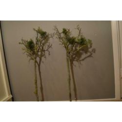2 decoratieve groene kunsttakken