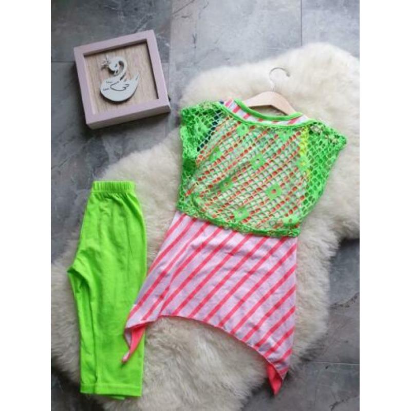 Maat 104 NIEUW Meisjes Top met Legging setje ITALY MODA