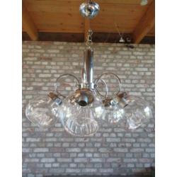Vintage Mazzega Murano hanglamp Italy 1970s chroom 5 bollen