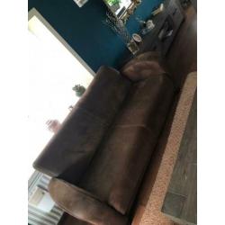 Suede stof bank, 2,5 persoons