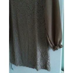 Top tuniek bruin/beige kant maat 36/38