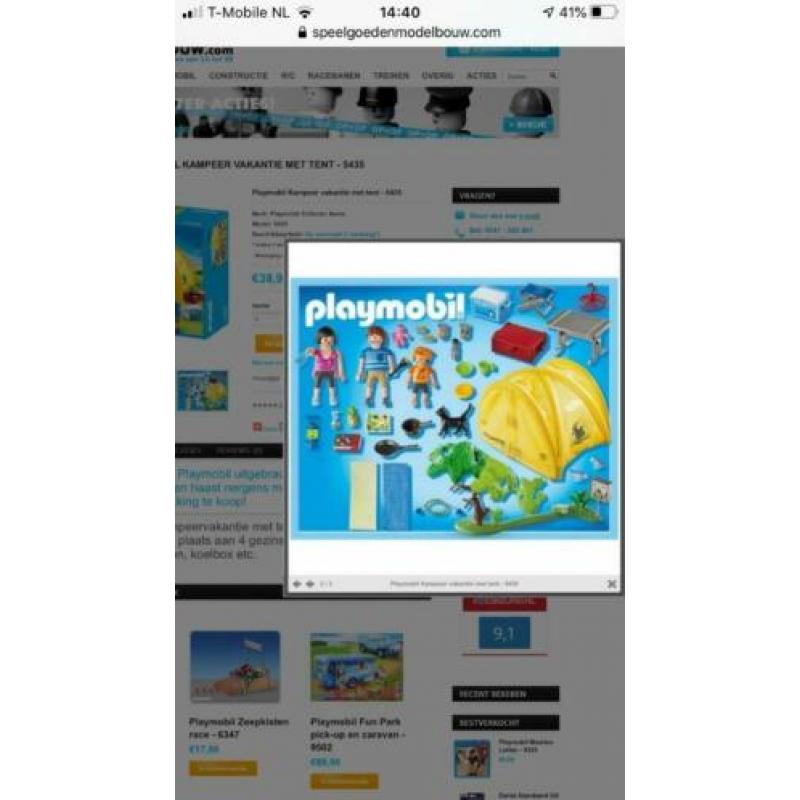 Playmobiel kampeer vakantie met tent