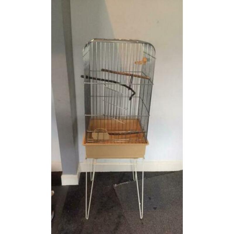 Vogel/papegaai kooi met speeltjes