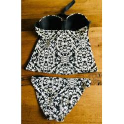 Ocean Club Tankini 34 top 42 zwart wit zgan