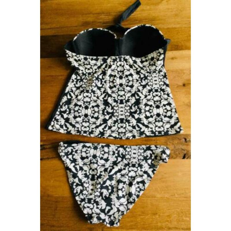 Ocean Club Tankini 34 top 42 zwart wit zgan