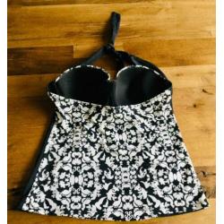 Ocean Club Tankini 34 top 42 zwart wit zgan