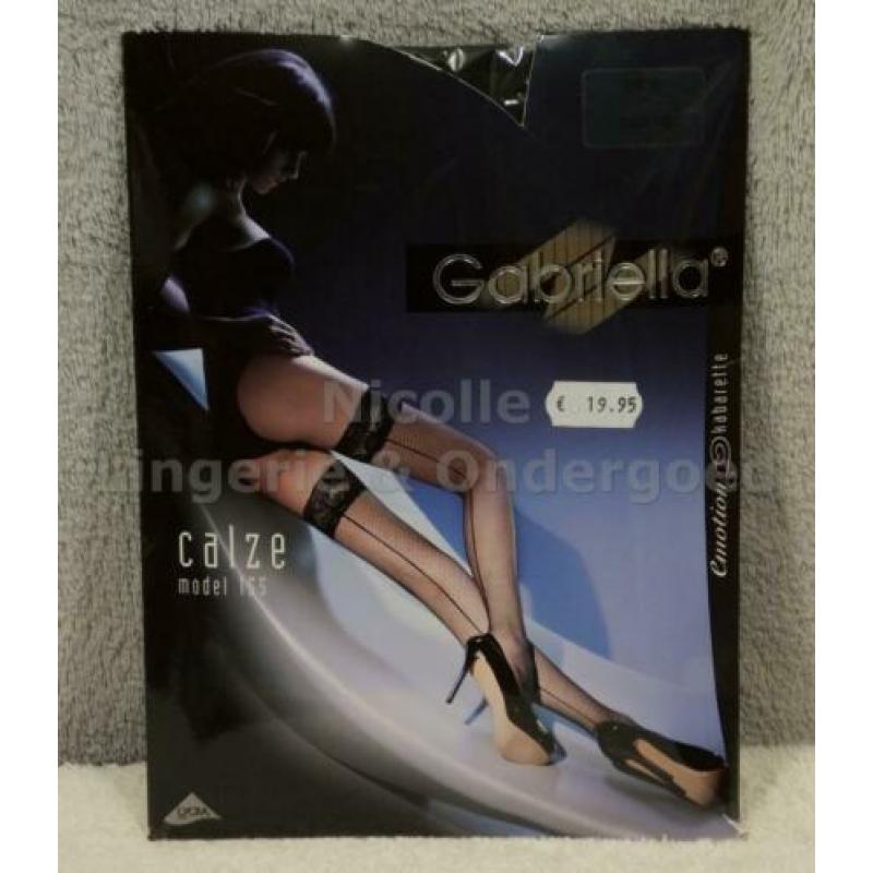 Gabriella Stay Up Net Panty met naad Zwart maat XS-S (303)