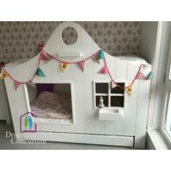 Bedhuisje Boomhut bed steigerhout amsterdam GRATIS MONTAGE