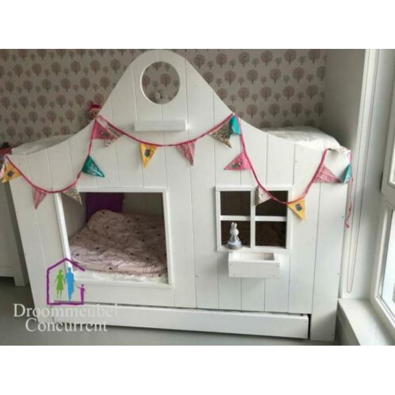 Bedhuisje Boomhut bed steigerhout amsterdam GRATIS MONTAGE