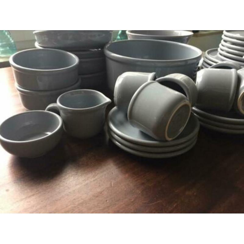 Grijs 6 delig servies