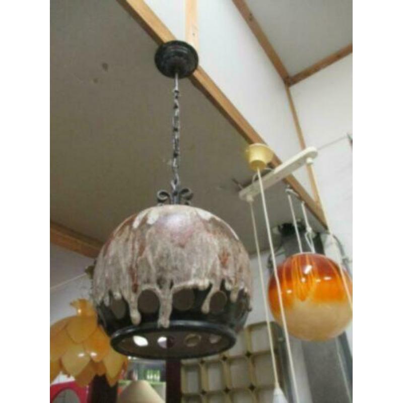 Keramiek design jaren 60 70 retro vintage hanglamp 28 cm