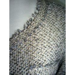 katoenen bouclé MONARI vest / jasje mt. 38 met franjes