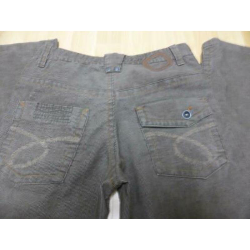 NIEUW!! Taupe donker beige ribfluwelen zeer lange broek 38 M