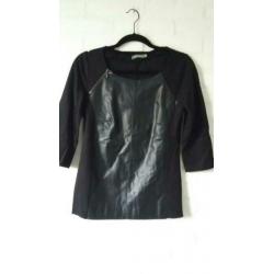 Leerlook top shirt longsleeve Geisha mt 36 / S. Zgan