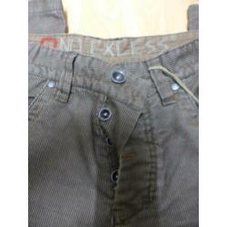 NIEUW!! Taupe donker beige ribfluwelen zeer lange broek 38 M
