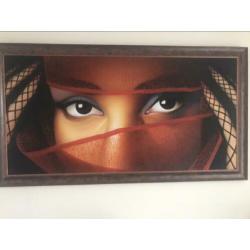 groot schilderij , olieverf . " Harem dame "