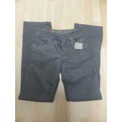 NIEUW!! Taupe donker beige ribfluwelen zeer lange broek 38 M