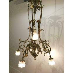 Kroonluchter / verguld brons / glas / 1900 / Rococo