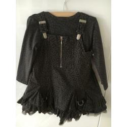 Mooie set Jottum bruin jurk en longsleeve, ZGAN, maat 92