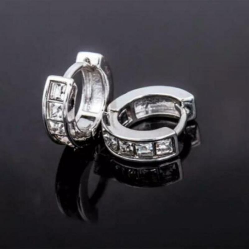 925 Sterling Zilveren Oorringen met Zirkonia Nieuw